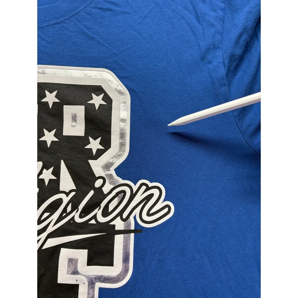 True Religion Mens Blue Graphic Tee Shirt TR Religion 02 Star Logo XL 109435C